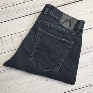 Alberto Mens Stone Modern Fit T400 Denim Jeans Size 34x32 (Fit 34x30) Dark Blue